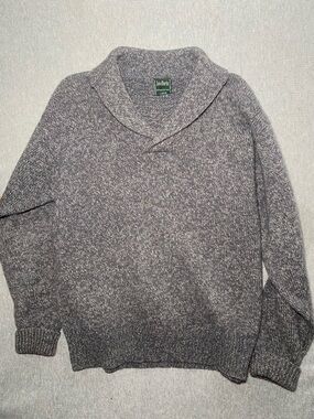 Vintage John Martin Grey Pullover 100% Shetland Wool Sweater Size Large